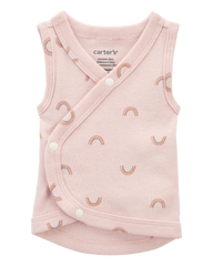Baby Girl Preemie Rainbow Cotton Tank - Pink