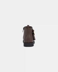 Girls Heart Charm Boots - Brown