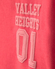 Boys Varsity French Terry Long-Sleeve Pullover Sweatshirt - Coral