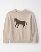 Kids Organic Cotton Horse Sweater Knit Pullover