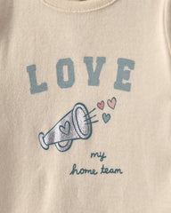 Baby Girl 2-Piece 'Love My Home Team' Long-Sleeve Bodysuit & Tulle Pant Set - Blue