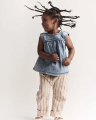 Toddler Girl Sleeveless Denim Top in Avenue Wash - Blue