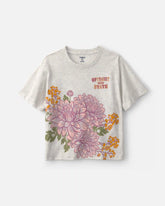 Girls 'Optimist State' Floral Graphic Tee - Grey