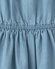 Girls Denim Chambray Dress - Light Wash