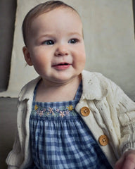 Baby Girl Fair Isle Cardigan Sweater - Cream