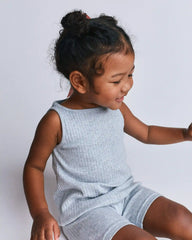 Toddler Girl Ribbed Playtime Tank Top - Heather Grey