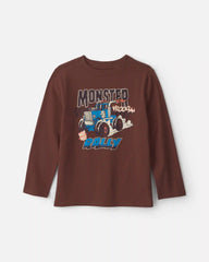 Boys 'Monster Truck Rally' Long-Sleeve Graphic Tee - Brown