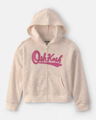 Girls Heart OshKosh Logo Fleece Zip-Up Hoodie - Cream