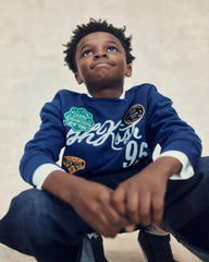 Boys 'OshKosh' Logo Pullover Sweatshirt - Navy Blue