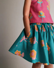 Toddler Girl Avenue Twirl™ Mini Skirt in Floral Print - Teal