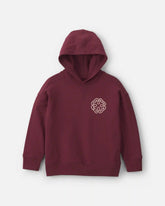 Boys Logo Patch Hoodie - Burgundy