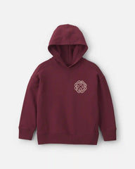 Boys Logo Patch Hoodie - Burgundy