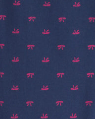 Girls Bow Cotton Pull-On Stretch Leggings - Navy Blue