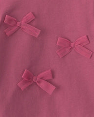 Baby Girl 2-Piece Bow Long-Sleeve Bodysuit & Pant Set - Pink