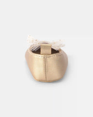 Baby Girl Metallic Bow Flats - Gold