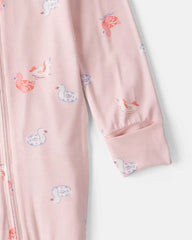 Baby Girl Flamingo PurelySoft™ 2-Way Zip Sleep & Play Pajamas - Pink
