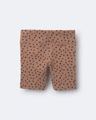 Toddler Girl Brooklyn Bike Shorts in Dot Print - Tan