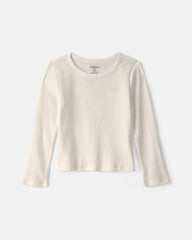 Toddler Girl Long-Sleeve Rib Top - Cream
