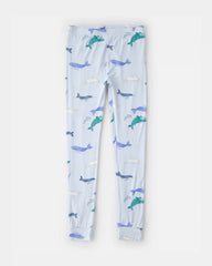 Boys Whale PurelySoft Short-Sleeve Snug Fit 2-Piece Pajama Set - Blue