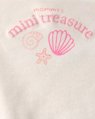 Baby Girl 2-Piece 'Mommy's Mini Treasure' Shell Bodysuit & Pant Set - Pink/Ivory