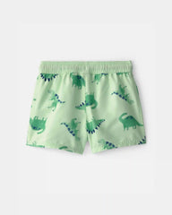 Toddler Boy Dinosaur Swim Trunks - Green
