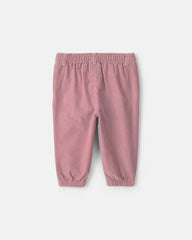 Baby Girl Floral Corduroy Baggy Pants - Purple