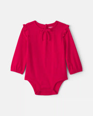 Baby Girl Long-Sleeve Bodysuit - Red
