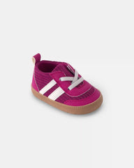 Baby Girl Striped Sneakers - Burgundy