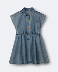 Toddler Avenue Twirl™ Denim Dress in Avenue Wash - Blue