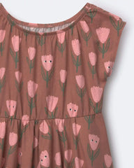 Toddler Girl Avenue Twirl™ Dress in Tulip Print - Brown