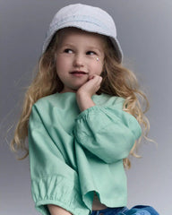 Toddler Girl Blouson Cuffed Long-Sleeve Top - Green