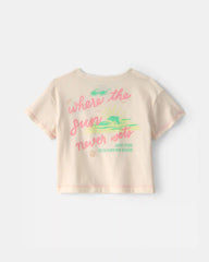 Baby Girl 'Where the Sun Never Sets' Graphic Tee - Cream