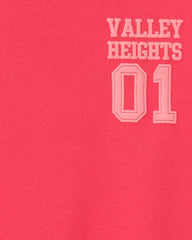 Boys Varsity French Terry Long-Sleeve Pullover Sweatshirt - Coral
