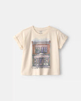 Girls 'New York City' Graphic Tee - Cream
