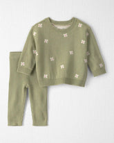Baby Girl 2-Piece Organic Cotton Sweater Knit Top & Pant Set