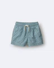 Toddler Boy Swim Trunk in Dot Print - Pale Blue