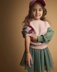 Toddler Girl Colorblock Pullover Sweatshirt - Light Pink/Mauve/Olive