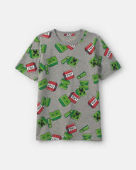 Boys Minecraft Graphic Tee - Grey