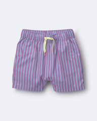 Toddler Boy Playground Shorts in Stripes - Blue/Purple