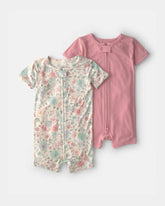 Baby Girl 2-Pack PurelySoftâ„¢ Butterfly Garden 1-Piece Pajamas