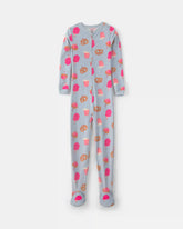 Girls 1-Piece Festival Treats DreamPlush Snug Fit Footed Pajama - Blue/Pink