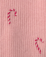 Girls Candy Cane Sweater - Pink
