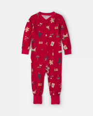 Baby 1-Piece Christmas PurelySoft™ Snug Fit Pajama - Red