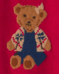 Baby Girl Bear Sweater - Red