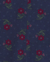 Toddler Girl 2-Piece Floral Corduroy Long-Sleeve Dress Set - Navy Blue/Red