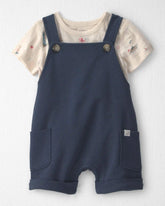 Baby 2-Piece Organic Cotton Shortall Set in Coastal Vacation