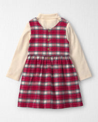 Toddler Girl 2-Piece Organic Cotton Flannel Jumper Set
