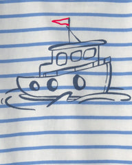 Baby Boy 3-Piece Nautical Short-Sleeve Tops & Short Set - Blue