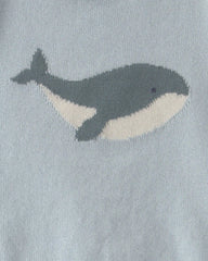 Baby 2-Piece Whale Short-Sleeve Sweater Top & Short Set - Blue