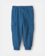 Toddler Boy French Terry Cargo Knit Joggers - Blue